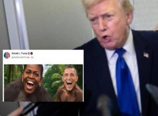 Video razzista con gli Obama, Trump condanna ma non si scusa: "Non l'avevo visto"