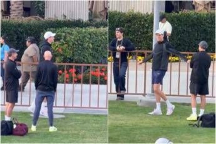 Sinner si allena a Indian Wells, tifosa urla: "Ti amo". E lui ride