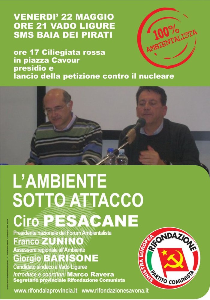 Vado: Forum ambientalista contro il nucleare