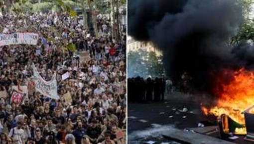 Studenti in piazza in tutta la Francia, scontri a Parigi: manifestanti lanciano pietre, polizia risponde con lacrimogeni Studenti in piazza in tutta la Francia, scontri a Parigi: manifestanti lanciano pietre, polizia risponde con lacrimogeni