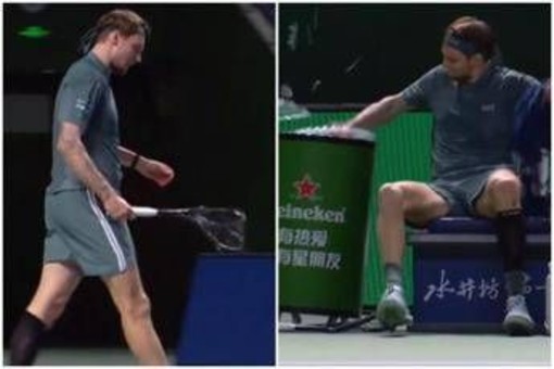 Bublik, furia a Shanghai: spacca la racchetta e tira pugni. Poi si fa male