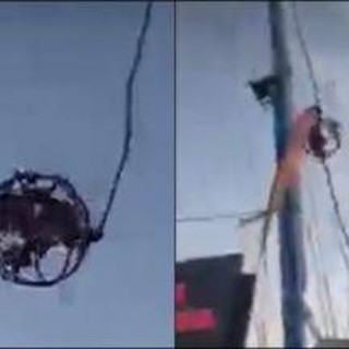 Incidente al luna park di Siviglia: il cavo si spezza, la cabina precipita