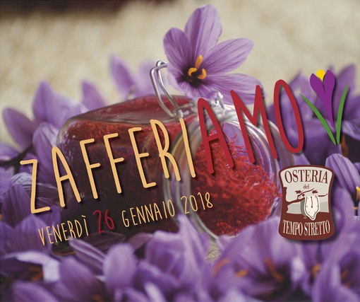 Lo Zafferano di Albenga protagonista di una serata speciale all’Osteria del Tempo Stretto Lo Zafferano di Albenga protagonista di una serata speciale all’Osteria del Tempo Stretto